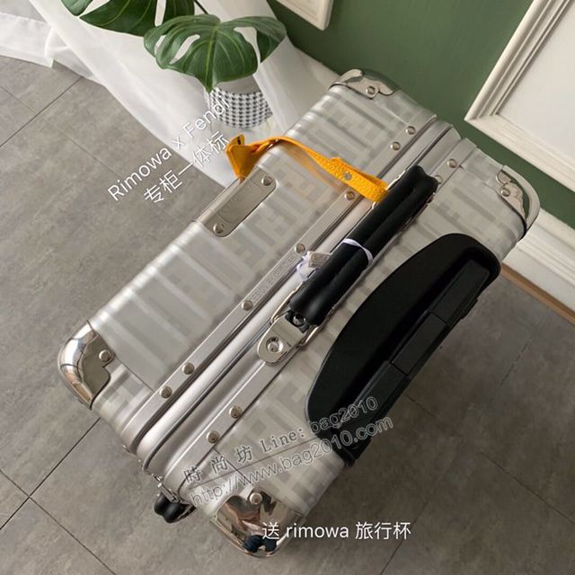 Rimowa拉杆箱 66637 日默瓦拉箱 Fendi x rimowa升級版配色款 滿箱雙F圖案 全鋁鎂合金行李箱xzx1068